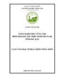 Luận văn Thạc sĩ Phát triển nông thôn: Giảm nghèo bền vững cho đồng bào dân tộc thiểu số tại huyện Na Rì, tỉnh Bắc Kạn