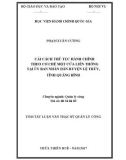 Tóm tắt Luận văn thạc sĩ Quản lý công: Cải cách thủ tục hành chính theo cơ chế một cửa liên thông tại Ủy ban Nhân dân huyện Lệ Thủy, tỉnh Quảng Bình