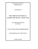 Luận văn Thạc sĩ Quản trị kinh doanh: Phát triển nguồn nhân lực tại Bệnh viện Phụ sản - Nhi Đà Nẵng