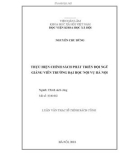 Luận văn Thạc sĩ Chính sách công: Thực hiện chính sách phát triển đội ngũ giảng viên Trường Đại học Nội vụ Hà Nội