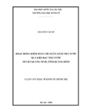 Luận văn Thạc sĩ Kinh tế chính trị: Hoạt động kiểm soát chi ngân sách nhà nước qua  bạc nhà nước huyện Quảng Ninh, tỉnh Quảng Bình