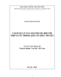 Luận văn Thạc sĩ Văn học: Cách xử lý của Nguyễn Du đối với thơ và từ trong Kim Vân Kiều truyện