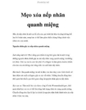 Mẹo xóa nếp nhăn quanh miệng