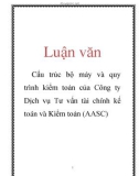 Luận văn: Cấu trúc bộ máy và quy trình kiểm toán của Công ty Dịch vụ Tư vấn tài chính kế toán và Kiểm toán (AASC)