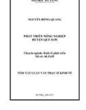 LUẬN VĂN THẠC SĨ: PHÁT TRIỂN NÔNG NGHIỆP HUYỆN QUẾ SƠN