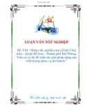 luận văn: khảo sát, nghiên cứu lễ hội chọi trâu- quận Đồ Sơn -Thành phố Hải Phòng. Trên cơ sở đó đề xuất các giải pháp nâng cao chất lượng phục vụ du khách