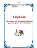 Luận văn: Hiệu quả của một số chính sách hỗ trợ cho phụ nữ nông thôn phát triển kinh tế