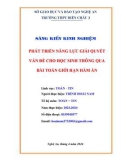 Sáng kiến kinh nghiệm THPT: Phát triển năng lực giải quyết vấn đề cho học sinh thông qua bài toán giới hạn hàm ẩn