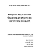 Đề tài: Kế hoạch xây dựng và phát triển ứng dụng ghi chép và ôn tập từ vựng tiếng Anh