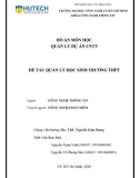 Đồ án môn học quản lý dự án Công nghệ thông tin: Quản lý học sinh trường THPT