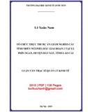 Luận văn Thạc sĩ  Quản lý kinh tế:  Tổ chức thực thi dự án giảm nghèo các tỉnh miền núi phía Bắc giai đoạn 2 tại xã Phìn Ngan, huyện Bát Xát, tỉnh Lào Cai