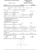 Đề thi giữa học kì 1 môn Toán lớp 12 năm 2022-2023 có đáp án - Trường THPT Lương Ngọc Quyến – Thái Nguyên