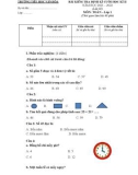 Đề thi học kì 2 môn Toán lớp 1 năm 2021-2022 (Lần 2) - Trường Tiểu học Vân Hòa