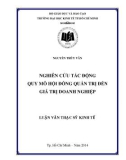 Luận văn Thạc sĩ Kinh tế: Nghiên cứu tác động của quy mô Hội đồng quản trị đến giá trị doanh nghiệp