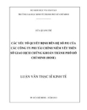 Luận văn Thạc sĩ Kinh tế: Các yếu tố quyết định đến hệ số P/E của các Công ty phi tài chính niêm yết trên Sở giao dịch chứng khoán TP. HCM HOSE