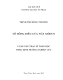 Luận văn Thạc sĩ Toán học:  Về đồng điều của nửa môđun