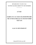 Luận án Tiến sĩ Kinh tế: Nghiên cứu các nhân tố ảnh hưởng đến việc áp dụng IFRS tại các doanh nghiệp Việt Nam