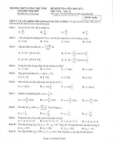 Đề thi giữa học kì 1 môn Toán lớp 11 năm 2024-2025 có đáp án - Trường THPT Lương Thế Vinh, Kon Tum