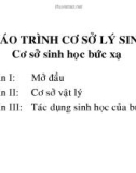 Giáo trình cơ sở lý sinh - Phần I Mở đầu