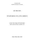 Luận văn Thạc sĩ Toán học: Về mở rộng của nửa môđun