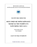 Luận văn Thạc sĩ Kinh tế: Hoàn thiện hệ thống kiểm soát nội bộ tại Viện Nghiên cứu Nuôi trồng Thủy sản 2