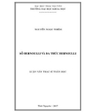 Luận văn Thạc sĩ Toán học: Số Bernoulli và đa thức Bernoulli