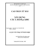 Luận văn Thạc sĩ Toán học: Xây dựng các L-hàm P-adic