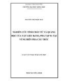 Luận văn Thạc sĩ Quang học: Nghiên cứu tính chất từ và quang học của vật liệu BaTiO3 pha tạp Fe tại vùng biên pha cấu trúc