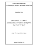 Luận văn Thạc sĩ Toán học: Functional Calculus cho các toán tử không bị chặn và các toán tử quạt