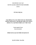 Tóm tắt luận án Tiến sĩ Kinh tế: Tác động của các nhân tố cấu thành hệ thống kiểm soát nội bộ đến hiệu quả hoạt động của Tập đoàn Điện lực Việt Nam