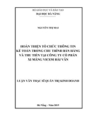 Luận văn Thạc sĩ Quản trị kinh doanh: Hoàn thiện tổ chức thông tin kế toán trong chu trình bán hàng và thu tiền tại Công ty cổ phần xi măng Vicem Hải Vân