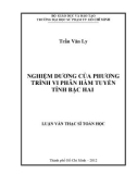 Luận văn Thạc sĩ Toán học: Nghiệm dương của phương trình vi phân hàm tuyến tính bậc hai