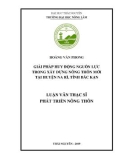 Luận văn Thạc sĩ Phát triển nông thôn: Giải pháp huy động nguồn lực trong xây dựng nông thôn mới tại huyện Na Rì - tỉnh Bắc Kạn