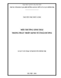 Luận văn Thạc sĩ Kinh tế chính trị: Môi trường sinh thái trong phát triển kinh tế ở Hải Dương