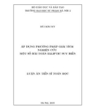 Luận án tiến sĩ Toán học: Áp dụng phương pháp giải tích nghiên cứu một số bài toán elliptic suy biến