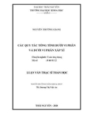 Luận văn Thạc sĩ Toán học: Các quy tắc tổng tính dưới vi phân và dưới vi phân xấp xỉ