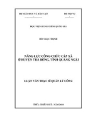 Luận văn Thạc sĩ Quản lý công: Năng lực công chức cấp xã ở huyện Trà Bồng, tỉnh Quảng Ngãi