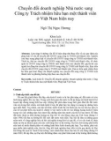 Tóm tắt Luận văn Thạc sĩ Luật học: Chuyển đổi doanh nghiệp Nhà nước sang Công ty Trách nhiệm hữu hạn một thành viên ở Việt Nam hiện nay