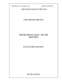 Luận án Tiến sĩ Lịch sử: Thành Thăng Long - Hà Nội (1802-1897)