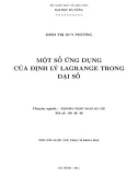 Tóm tắt luận văn Thạc sĩ Khoa học: Một số ứng dụng của định lý Lagrange trong đại số