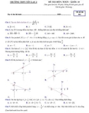 Đề thi KSCL lần 1 môn Toán 10 năm 2018-2019 có đáp án - Trường THPT Yên Lạc 2
