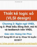 Bài giảng Thiết kế logic số: Lecture 2.5 - TS. Hoàng Văn Phúc