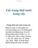 Các trạng thái nước trong cây