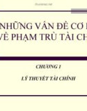 Bài giảng Tài chính tiền tệ: Lý thuyết tài chính