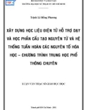 Luận văn Thạc sĩ Giáo dục học: Xây dựng học liệu điện tử hỗ trợ dạy học và học phần Cấu tạo nguyên tử và hệ thống tuần hoàn các nguyên tố hóa học - Chương trình trung học phổ thông chuyên