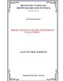 Luận văn Thạc sĩ Kinh tế: Mối quan hệ giữ cung tiền, thanh khoản và giá cổ phiếu