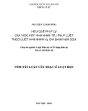 Tóm tắt luận văn Thạc sĩ Luật học: Hậu quả pháp lý của việc hủy hôn nhân trái pháp luật theo Luật Hôn nhân và gia đình năm 2014