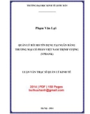 Luận văn Thạc sĩ Quản lý kinh tế:  Quản lý rủi ro tín dụng tại Ngân hàng thương mại cổ phần Việt Nam Thịnh vượng (VPBank)