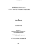 Research  A COMPARATIVE INVESTIGATION OF TRANSFER PRICING PRACTICES IN SELECTED INDUSTRIES 