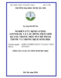 Tóm tắt Luận án Tiến sĩ Dược học: Nghiên cứu định lượng atenolol và các đồng phân đối quang trong một số chế phẩm thuốc và trong dịch sinh học